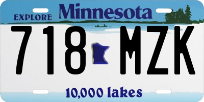 MN license plate 718MZK