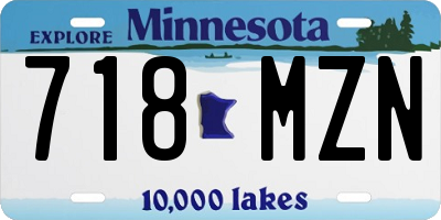 MN license plate 718MZN