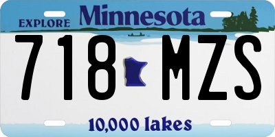 MN license plate 718MZS