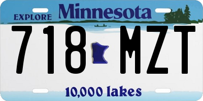 MN license plate 718MZT