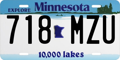 MN license plate 718MZU