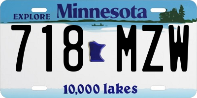 MN license plate 718MZW