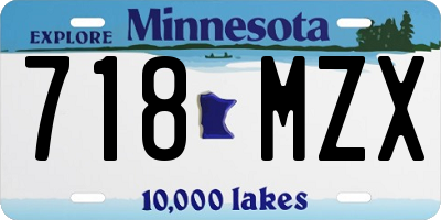MN license plate 718MZX