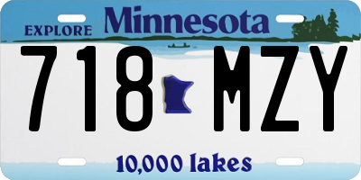MN license plate 718MZY