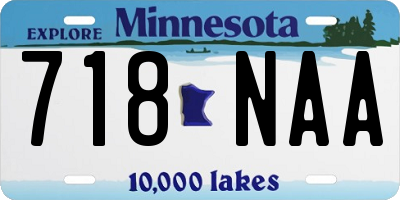 MN license plate 718NAA
