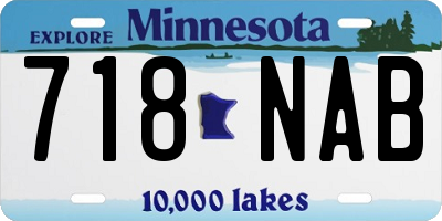 MN license plate 718NAB