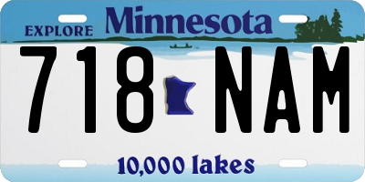 MN license plate 718NAM