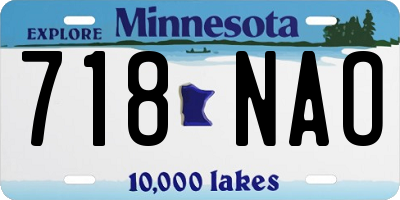 MN license plate 718NAO