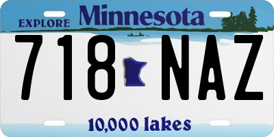 MN license plate 718NAZ