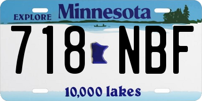 MN license plate 718NBF