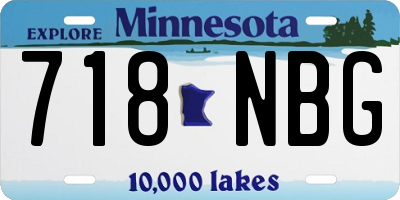 MN license plate 718NBG