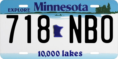 MN license plate 718NBO
