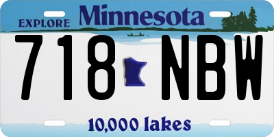 MN license plate 718NBW