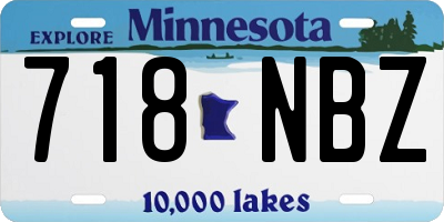 MN license plate 718NBZ