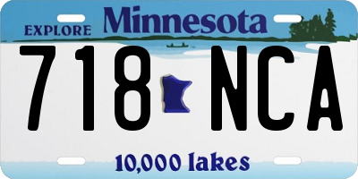 MN license plate 718NCA