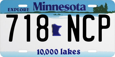 MN license plate 718NCP