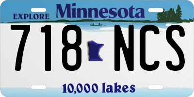 MN license plate 718NCS
