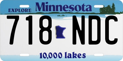 MN license plate 718NDC
