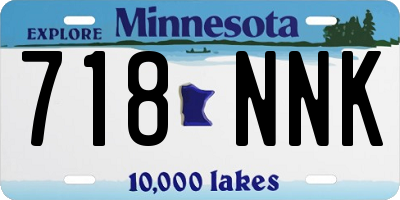 MN license plate 718NNK