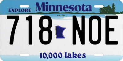 MN license plate 718NOE