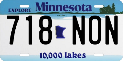MN license plate 718NON