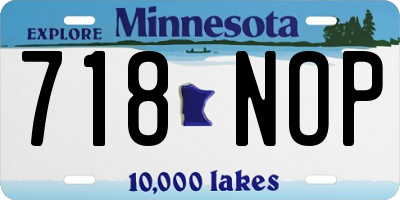 MN license plate 718NOP