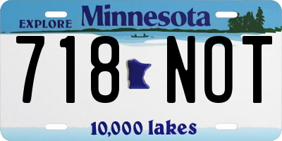 MN license plate 718NOT