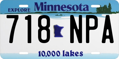 MN license plate 718NPA