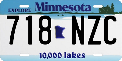 MN license plate 718NZC