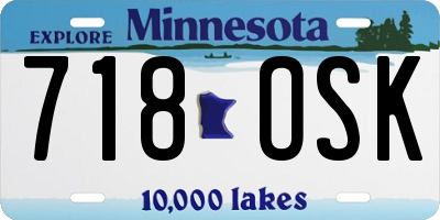 MN license plate 718OSK