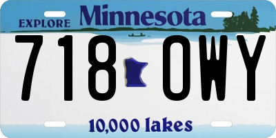 MN license plate 718OWY