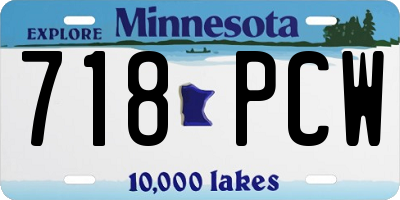MN license plate 718PCW