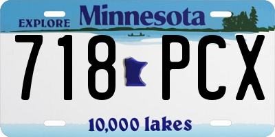 MN license plate 718PCX