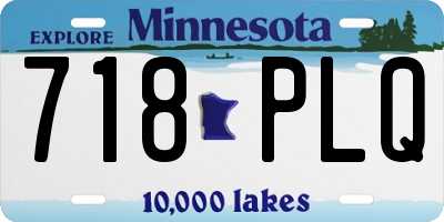 MN license plate 718PLQ