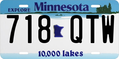 MN license plate 718QTW