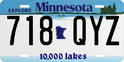 MN license plate 718QYZ