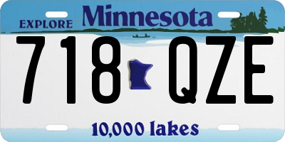 MN license plate 718QZE