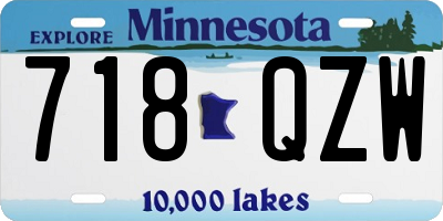 MN license plate 718QZW