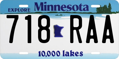 MN license plate 718RAA