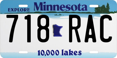 MN license plate 718RAC