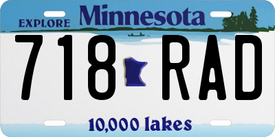 MN license plate 718RAD