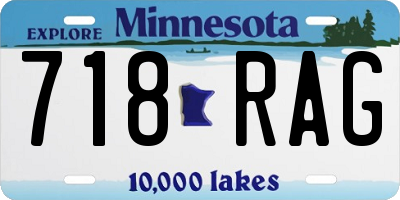 MN license plate 718RAG