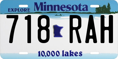 MN license plate 718RAH