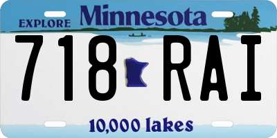 MN license plate 718RAI