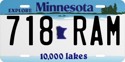 MN license plate 718RAM