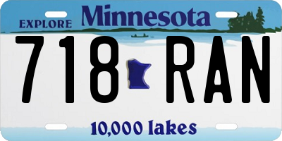 MN license plate 718RAN