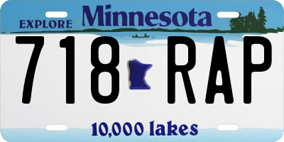 MN license plate 718RAP