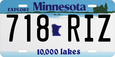 MN license plate 718RIZ