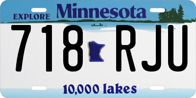MN license plate 718RJU