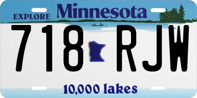 MN license plate 718RJW